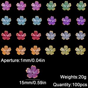 TEMU 100개 15mm 컬러 아크릴 꽃 비즈 - 여성과 남성용 팔찌, 목걸이, 귀걸이, 폰 체인, 펜던트, 헤어 액세서리 및 공예, 보석 만들기 용품 | 밝은 비즈 컬렉션 | 내구성 있는 공예 재료, 꽃 보석|남자팔찌|남자목걸이