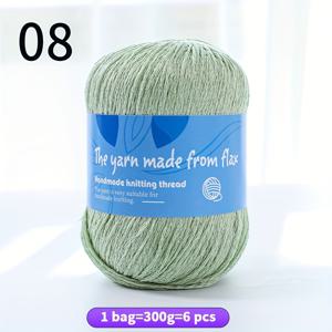 TEMU 고품질 린넨 중간 거친 메쉬 실, 다양한 색상으로 손뜨개 DIY 재료용 - 크로셰 스웨터, 목도리, 쇼울, 스커트 제작에 사용, 100% 린넨 실 볼, 1봉지=300g=6개|스카프|린넨|DIY
