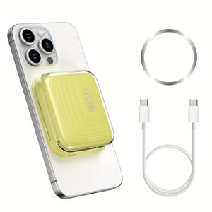 TEMU 1개 5000mAh 미니 초슬림 무선 충전기 - 아이폰 16/15/14/12 시리즈용 15W 무선 충전 & 22.5W PD20W 고속 충전, LED 디스플레이 | 휴대용 여행용 백업 충전기, 남녀 공용 완벽한 선물|보조배터리