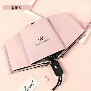 TEMU 8-Rib 자동 접이 우산, 방수, 방풍, 고무 손잡이 및 프레임, 190T 포지 원단, 골퍼, 하이커, 해변을 위한紧凑轻量级设计 - 태양과 비에 적합한 선물, 골프 우산, 캐주얼 시크 우산, 내구성 손잡이 우산