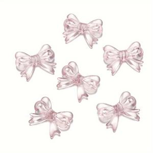 TEMU DIY 주얼리 만들기용 30개 아크릴 보우 비즈 - 화려한 투명한 광택 공예 비즈, 열쇠고리 및 목걸이 용품, 내구성 있는 비드 재료
