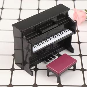 TEMU 1개 미니어처 블랙 피아노, 의자 및 악보 포함, DIY 장식 키트, 랜드스케이프 아트 장식용, 창의적인 공예품 선물, 피아노 액세서리, 시뮬레이션 피아노, 미니 모델, 피아노 액세서리