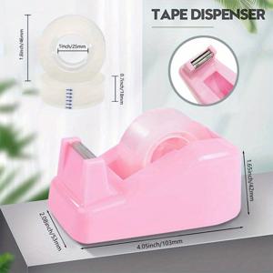 TEMU 보너스 롤이 포함된 귀여운 핑크 테이프 디스펜서 - 크리스마스 선물 포장 및 DIY 공예, 캔디 크리스마스 장식에 이상적