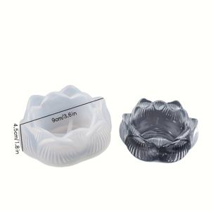 TEMU 로터스 플라워 실리콘 레진 몰드 DIY 캔들 홀더용, 공예 및 보관 용기 제작용 다목적 주조 몰드