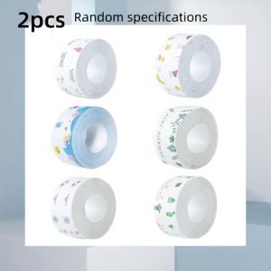 TEMU 2롤 자체 접착 방수 코킹 스트립, 방부제 PVC 실링 테이프, 욕실 및 싱크대용 미용 장식 스티커