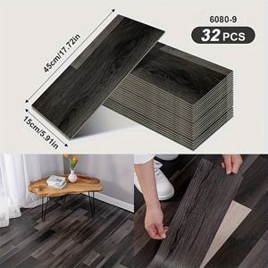 TEMU 32개 3D 목재 그라인 비닐 바닥 타일, 17.72