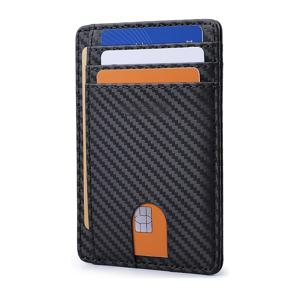 TEMU 초슬림 전면 포켓 RFID 차단 인조 가죽 지갑 (남녀 공용)