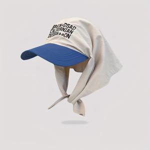 TEMU 1pc 컬러 블록 선 모자, 여성과 남성을 위한 편안한 조절 가능한 폴리에스터 모자, 봄과 봄 휴가, 해변 액세서리, 스타일리시한 선 모자, 조절 가능한 헤드기어|모자|악세사리|남자모자