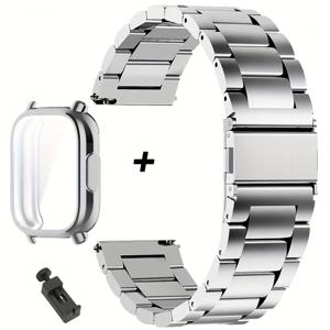 TEMU 22mm 스테인리스 스트랩 및 TPU 보호 케이스, Xiaomi Redmi Watch 5 Lite용 메탈 밴드 손목줄