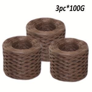TEMU 3pcs 고품질 라피아 종이 실 - 10.56oz (218 야드) 부드럽고 내구성이 뛰어난 크로셰, 니트, 베이킹, DIY 공예용 - 다양한 색상 (흰색, 검정색, 베이지, 라이트 블루, 그린, 핑크, 다크 그레이, 브라운), 공예 용품, 봄 여름 프로젝트, 장식 공예, 다용도 공예, 예술 공예, 세부 공예, DIY 공예가