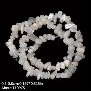 TEMU 3-5mm & 5-8mm 천연 문스톤 프리폼 칩 그라벨 비즈 - 무늬색상 변화를 가진 불규칙한 모양, 주얼리 만들기용 DIY 공예품, 펜던트 및 귀걸이 재료