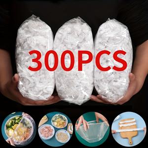 TEMU 500/300/100개 일회용 투명 식품 보관 포장지 - 신선도 유지, 냉장고 보관, 잔반, 피크닉 & 바베큐용 다목적 플라스틱 클링 커버 - 사용 편리한 주방 액세서리, 위생 소재, 홈쿡 필수품