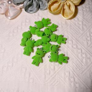 TEMU 10개/팩, 귀여운 3D 레진 플로킹 개구리 펜던트 미니 동물 DIY 목걸이 키체인 귀걸이 액세서리 만들기