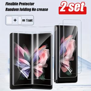 TEMU 삼성 갤럭시 Z 폴드 7 6 5 4 3 2 5G용 4in1 TPU 스크린 보호필름 [전면 2장 + 내부 2장], 버블 없음, 지문인식 지원, 접이식 폰 보호, 에지투에이지 커버리지, 매끄러운 핏, 내구성 강화 유리 대체품, 모바일 게이머 및 테크 애호가를 위한 휴대폰 필름 세트
