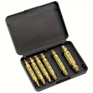 TEMU 6pcs 손상된 나사 추출 드릴 비트 세트 - 도구 상자 포함, 홈 제거용