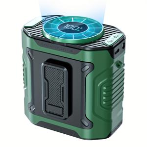 TEMU 휴대용 허리 선풍기 - 강력한 쿨링, 100단계 속도 조절, 긴 배터리 수명, USB/DC 충전식 핸즈프리 개인 냉각팬 (건설, 캠핑, 체육관, 여행용) - 컴팩트 데스크 팬, 허리 또는 책상 사용 가능, 현대적인 액세서리|책상|캠핑선풍기
