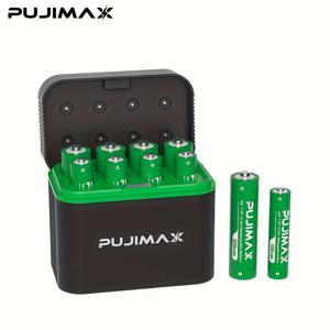 TEMU PUJIMAX AA+AAA 배터리 8팩 고속 충전 스마트 차저 - 대용량 (4255mWh+1100mWh) 리튬 폴리머 배터리, 카메라/호버보드/로봇공학/무선 마우스 호환 가능 - 가정/사무실/상업용, 컴팩트 디자인, 장시간 사용 가능한 충전식 파워 팩, 기기 전원 공급, 가젯 사용자에게 이상적|보조배터리|홈캠