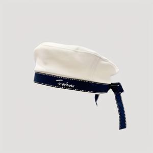 TEMU 1개 여성용 네이비 블루 세일러 모자 - 화이트 트림 & 자수, 코스프레용 경량 폴리에스터 베레트, 애니메이션, 생일 파티용 - 매칭 세일러 아웃핏 액세서리, 파티 헤드웨어, 장식 리본 디테일, 내구성 있는 헤드기어