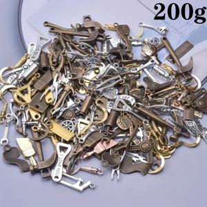 TEMU 200/100/50/20g 빈티지 아연 합금 주얼리 참 - DIY 키체인, 목걸이, 귀걸이 및 팔찌용 혼합 금속 마감의 골동품 도구 모양 펜던트 - 내구성 있는 공예 재료, 보석 만들기 참, 정교한 조각 장식