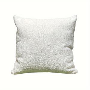 TEMU 1pc 현대적인 화이트 테디 벨벳 토우 패일로 커버, 부드러운 피부 친화적인 단색 패턴, 지퍼 클로저, 손세탁 전용, 침실 소파 침실 장식용으로 사용할 수 있는 100% 폴리에스터 직조