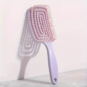 TEMU 모든 헤어 타입에 적합한 유니버설 빗질 및 스타일링 콤브, 유연한 브리슬, 두피 마사지기, 건조 및 젖은 상태 양면 사용 가능, 정전기 방지 퍼프 헤어 브러시 - 남녀 공용, 여행 및 가정/학교 사용 추천