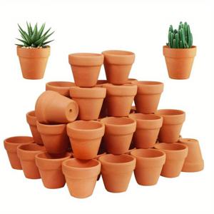 TEMU 100pcs, 작은 미니 점토 냄비-1.8 인치 테라코타 냄비 세라믹 도자기 재배자 테라코타 꽃 냄비 즙이 많은 보육 냄비 창턱, 선인장 식물, 공예, 결혼식 호의 베이비 샤워에 적합|화분