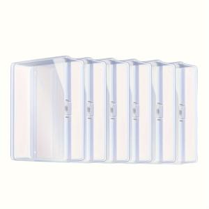 TEMU 6개 카드 박스 투명 플라스틱 트레이딩 카드 보관함, MTG TCG 컬렉션 트레이딩 카드 박스와 호환되는 카드 홀더 박스, 각 박스에 100장의 카드 보관 가능, 홈 정리용 보관함