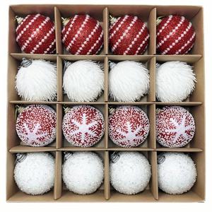 TEMU 16pcs 즐거운 크리스마스 장식 세트, 부서지지 않는 플라스틱 장식 공, 휴일 벽걸이용 예술적인 가정 장식, 축제 나무 장식, 크리스마스 파티 용품
