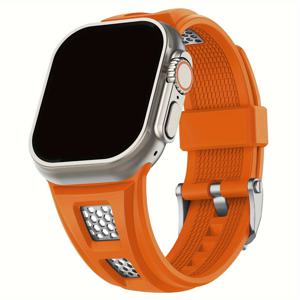 TEMU For Apple Watch Ultra 2/Ultra용 통기성 있는 실리콘 스포츠 스트랩, 남성용 49mm 45mm 44mm , 수중 방수 교체 밴드, 디플로이 클래스 포함, for iWatch Series 9-1 SE (시계 제외)와 호환 가능