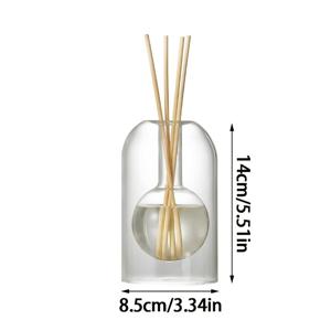 TEMU 우아한 유리 아로마테라피 디퓨저 병 - 모던 기하학적 디자인, 불꽃 없는 리드 디퓨저 화병 홈 데코용