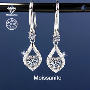 TEMU 925 실버 1ct 모이사나이트 럭셔리 패션 여성용 귀걸이, 일상 착용 및 생일 선물, 발렌타인데이, 크리스마스, 추수감사절, 새해 캐주얼 휴가 파티 웨딩 주얼리 선물에 적합
