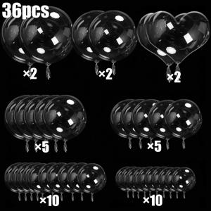 TEMU 36pcs Bobo Clear Balloons Set - 투명한 원형 플라스틱 풍선, 파티 장식, 생일, 결혼식, 약혼식, 기념일, 샤워, 아버지의 날, 어머니의 날, 졸업, 부활절, 디와리 - 전기 필요 없음, 할로윈 장식, 크리스마스 장식