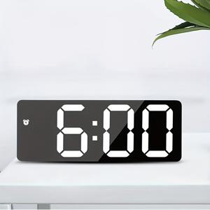 TEMU 침실을 위한 업그레이드된 LED 알람 시계 1개, 온도, 조절 가능한 밝기, 12/24시간 형식, Snooze 기능이 있는 디지털 디스플레이를 특징으로 하는 USB 전원, 흰색 색상으로 가정, 사무실, 또는 교실 사용에 적합합니다.