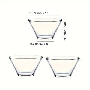 TEMU 3pcs 세트 두꺼운 투명 유리 그릇, 샐러드, 과일, 쌀, 파스타, 디저트, 시리얼, 스낵, سوی미ルク, 전자레인지 안전 주방용품을 위한 다목적 서비스 그릇