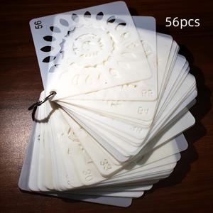 TEMU 56개 재사용 및 세척 가능한 PET 플라스틱 스테인츠, DIY 아트 프로젝트용 빈 꽃 및 만달라 디자인, 바위, 나무, 캔버스, 직물, 유리, 도자기에 페인트 - 사무실, 학교, 가정 장식, 크리스마스 공예, 크리스마스에 가장 적합합니다.