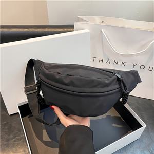 TEMU 3가지 색상으로 제공되는 다기능 나일론 허리 가방 - 스포츠 허리 가방, 조절 가능한 스트랩이 있는 캐주얼 크로스바디 숄더 가방, 지퍼 클로저, 화이트, 블랙, 오렌지로 제공 - 작업, 여행, 일상적인 사용에 적합|힙색