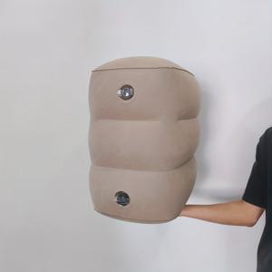 TEMU 3-Height 조절 가능한 공기 여행용, 자동차, RV 및 기차용 3-레이어 에르고노믹 디자인 - 45cm/18in 높이, 40.2cm/16in 폭 및 25.3cm/10in 두께 - 그레이, 여행용 베개, 비행기 편안함, 컴팩트 스토리지, 내구성 있는 직물|발받침대