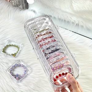 TEMU 15개 세트 투명 아크릴 보석함, 팔찌·목걸이·네일 액세서리 수납용, 무전원 독립형 휴대용 오염 방지 보관 상자