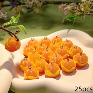 TEMU 25개 리얼리스틱 미니 3D 오렌지 과일 참 - DIY 주얼리 만들기, 팔찌, 목걸이, 귀걸이, 키체인용 - 초보자와 전문가를 위한 완벽한 공예 선물 - 내구성 있는 레진 펜던트, 생동감 넘치는 액세서리 장식, 질감 표면 참