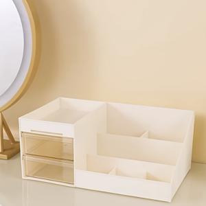 TEMU 1pc 플라스틱 화장품 정리함, 수납함, 카운터탑 화장품 보관함, 립스틱, 브러시, 로션, 아이섀도우, 네일 폴리시, 홈 & 욕실 장식, 2025년 새해 선물, 가벼움, 전기 없음
