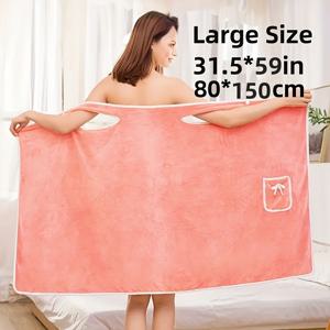 TEMU 1pc 퀵 드라이 목욕 수건 - 부드럽고 흡수력이 뛰어난 현대 폴리에스터 소재, 280gsm, 편리한 포켓이 있는 직사각형 해변 및 스파 랩, 가정, 여행 및 스포츠 사용에 이상적, 해변 수건, 세면용품