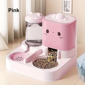 TEMU 1pc 귀여운 만화 구름 고양이 귀 애완동물 먹이통 및 물통, 이중 칸막이, 무충전, 배터리 불필요, 가정 및 여행에 필수, 고양이 및 소형견에 적합