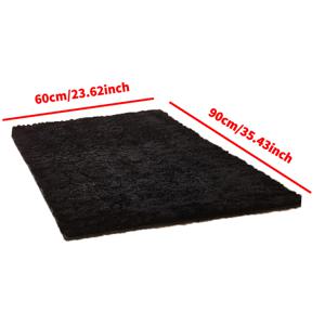 TEMU 1pc, 푹신한 공간 러그 털이 긴 블랙 구역 러그, 매우 부드러운 긴 털 카펫, 침실 거실 가정용 부드러운 실내 러그, 야외 러그, 홈 데코용