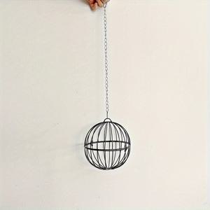 TEMU 7인치 러스틱 메탈 행잉 볼 플랜터 에어 플랜트 포함 - 쉬운 설치 벽걸이 디자인, 내구성 있는 철 구조, 실내/외 장식에 완벽, 실내 외부 장식 | 매끄러운 금속 마감 | 내구성 있는 철 구조, 행잉 플랜터