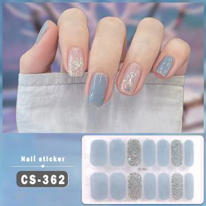TEMU 판타지 젤 네일 스티커, CS-370/CS-366/CS-365, 투명, 방수, 풀 커버, 자가 접착, 반짝이는, 재사용 가능, 플라스틱, 네일 아트 액세서리, 무 향料|젤네일