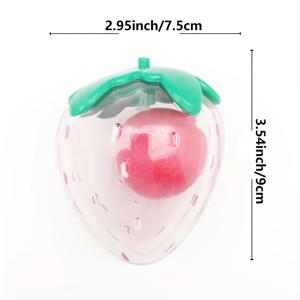 TEMU 1개 Qzee 딸기 모양 강아지 장난감 스퀴커 포함 - 튼튼한 열가소성 고무, 소형견을 위한 대화형 치아 세척 애완동물 장난감, 무배터리, 빨간 공 포함