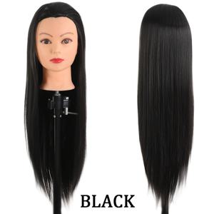 TEMU 미용 학교 및 살롱에서 사용하기에 적합한 미용 및 헤어드레싱 연습용 합성 섬유 가발이 있는 헤드 모델