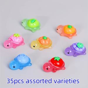 TEMU 35개 미니 발광 거북이 비즈 세트, DIY 주얼리 만들기 및 공예 선물용 귀여운 스타일 레진 동물 참 장식과 과일 바다거북, 비즈 어소르트먼트