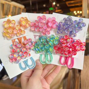 TEMU 6pcs 귀여운 캔디 컬러 시퀀스 꽃 헤어 타이 - 블링 블링 스타 고무 밴드, 생일 및 파티에 완벽한 파티 헤어 액세서리 | 컬러풀 헤어 액세서리 | 시퀀스 꽃, 헤어 액세서리