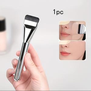 TEMU 울트라 씬 파우더 파운데이션 브러쉬, 라이트 페이스 컨투어 브러쉬 플랫 브러쉬 혼합 메이크업 브러쉬, 워드 파우더 파운데이션 브러쉬, 원 브러쉬 라이트 베이지 그라인딩